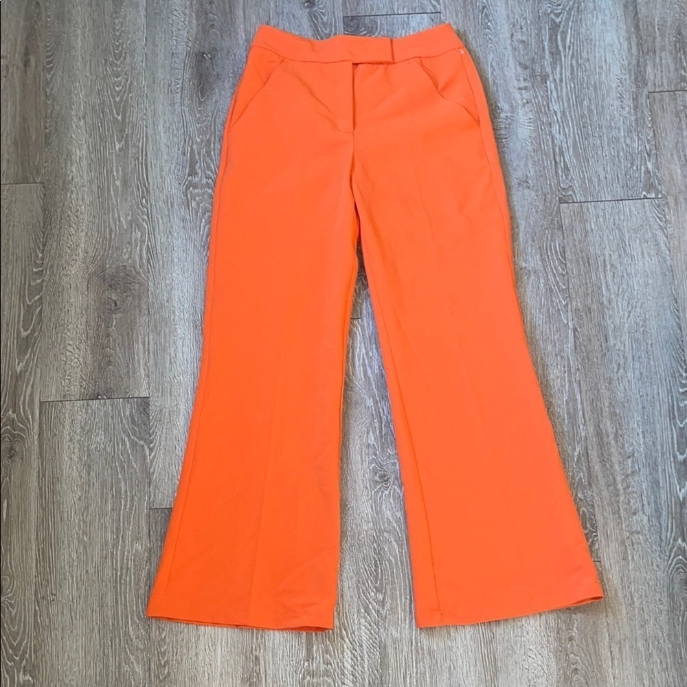 Hunter & Brown wide leg trouser slacks size medium Vibrant Orange Women's Pants